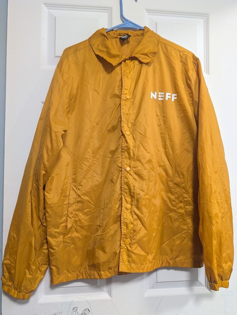 NEFF Men's Mustard Trainer Jacket, Waterproof, Size M